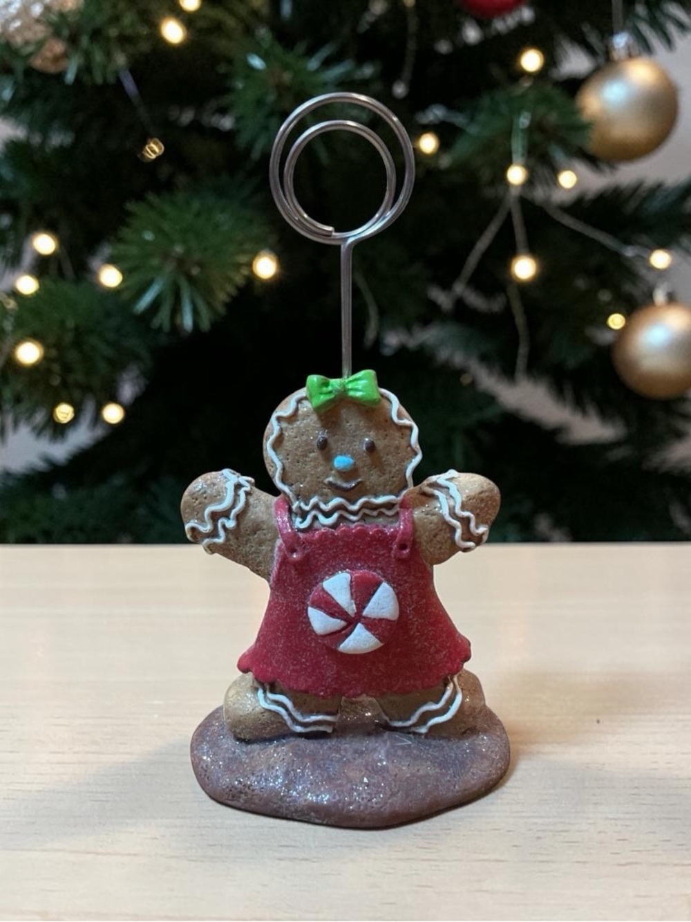 Gingerbread Girl Photo/Note Holder - Brown & Red
